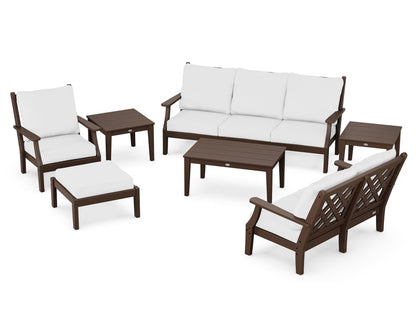 Country Living Wovendale 7-Piece Deep Seating Set in Mahogany / Natural