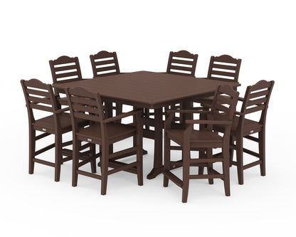 Draper James™ by  POLYWOOD® Savannah 9-Piece Square Counter Set with Trestle Legs in Mahogany