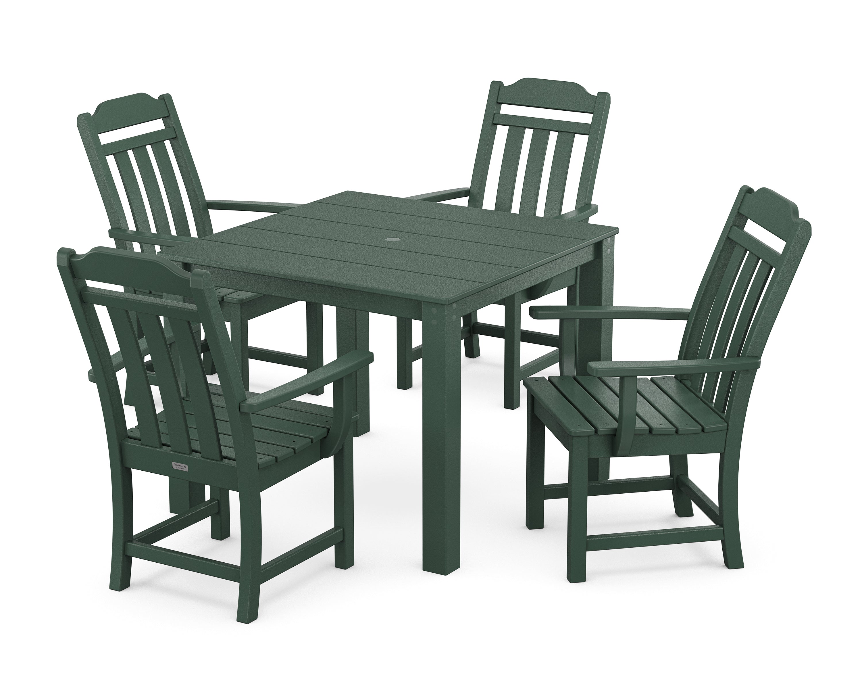 Country Living Cottage 5-Piece Parsons Dining Set in Green