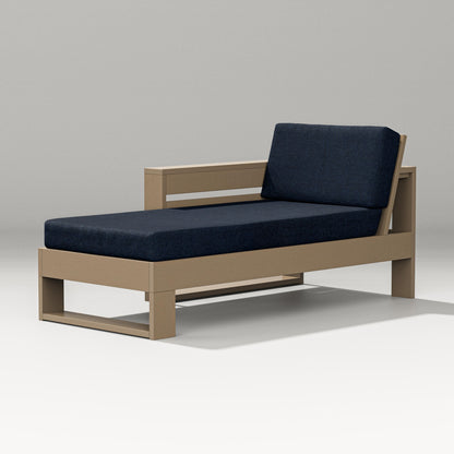 PW Designer Series Latitude Modular Left Arm Chaise in Vintage Sahara / Marine Indigo
