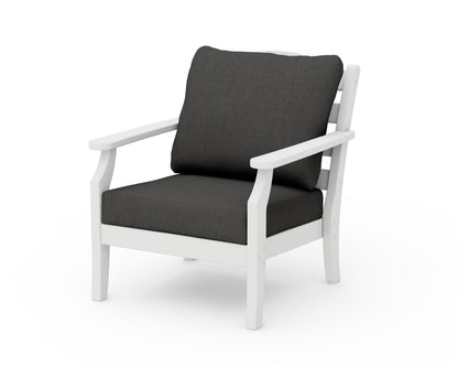 Draper James™ by  POLYWOOD® Savannah Deep Seating Chair in White / Spectrum Carbon