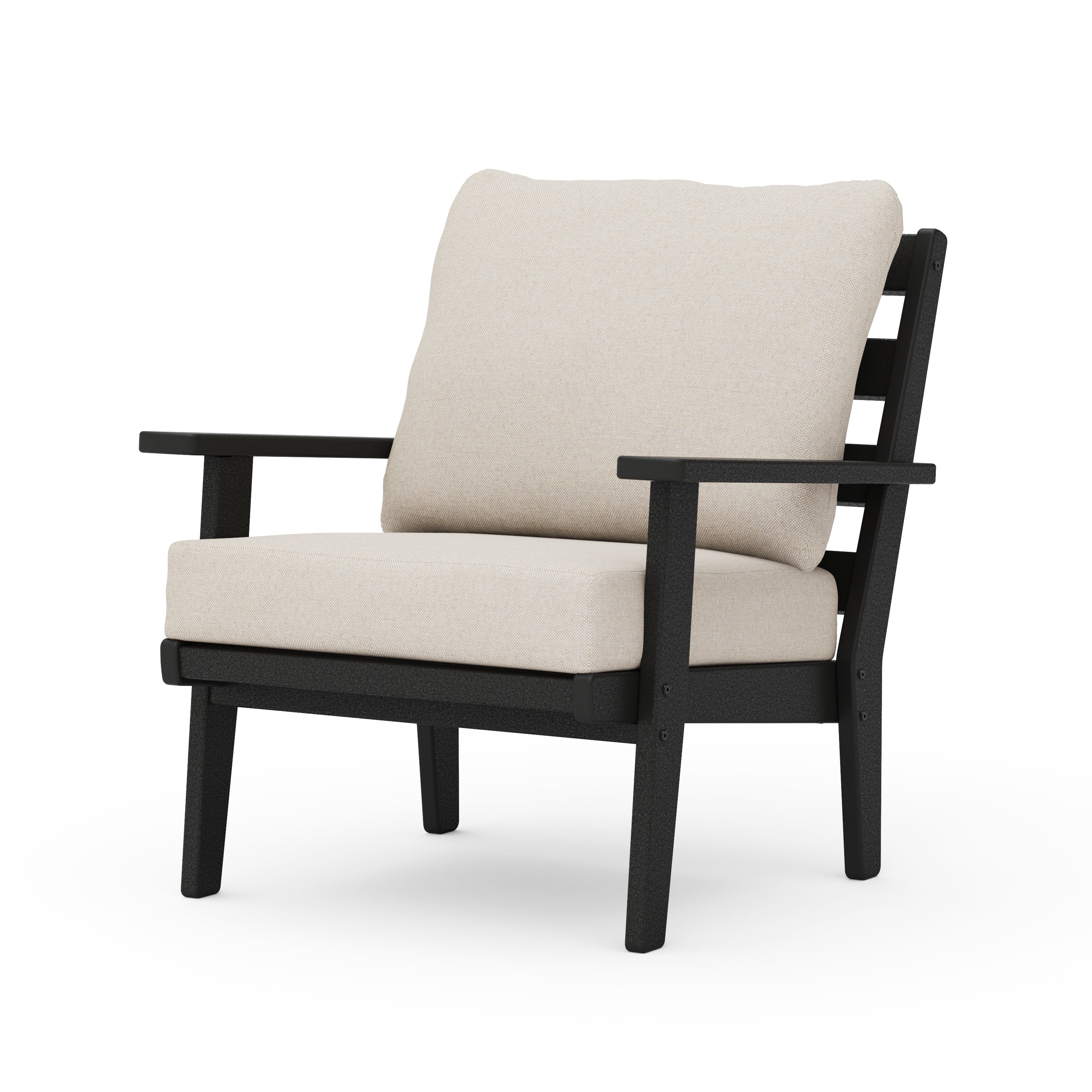 POLYWOOD® Grant Park Deep Seating Chair in Black / Dune Burlap