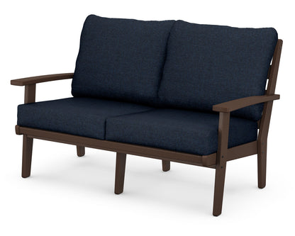 POLYWOOD® Grant Park Deep Seating Loveseat in Mahogany / Marine Indigo
