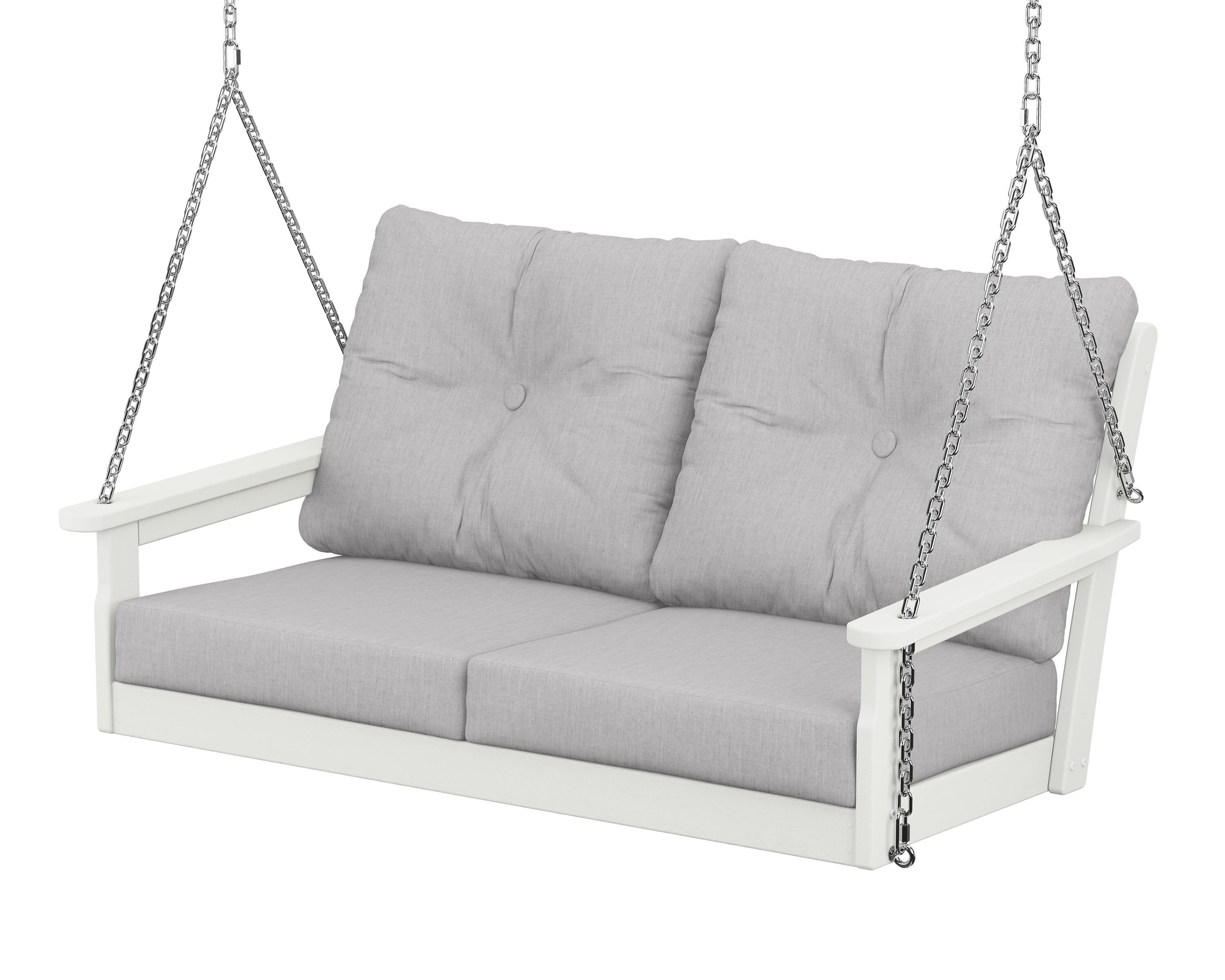 POLYWOOD® Vineyard Deep Seating Swing in Vintage White / Granite