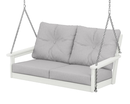 POLYWOOD® Vineyard Deep Seating Swing in Vintage White / Granite