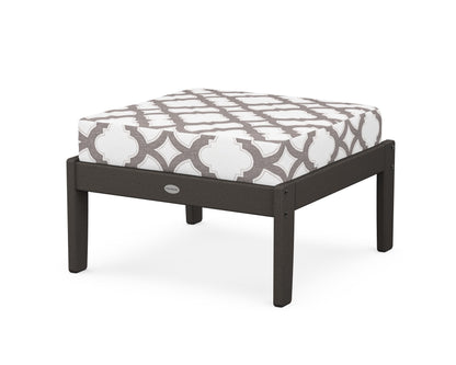 POLYWOOD® Braxton Deep Seating Ottoman in Vintage Coffee / Trellis Grey Mist