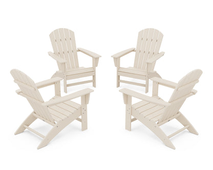POLYWOOD® Nautical 4-Piece Adirondack Conversation Set in Sand