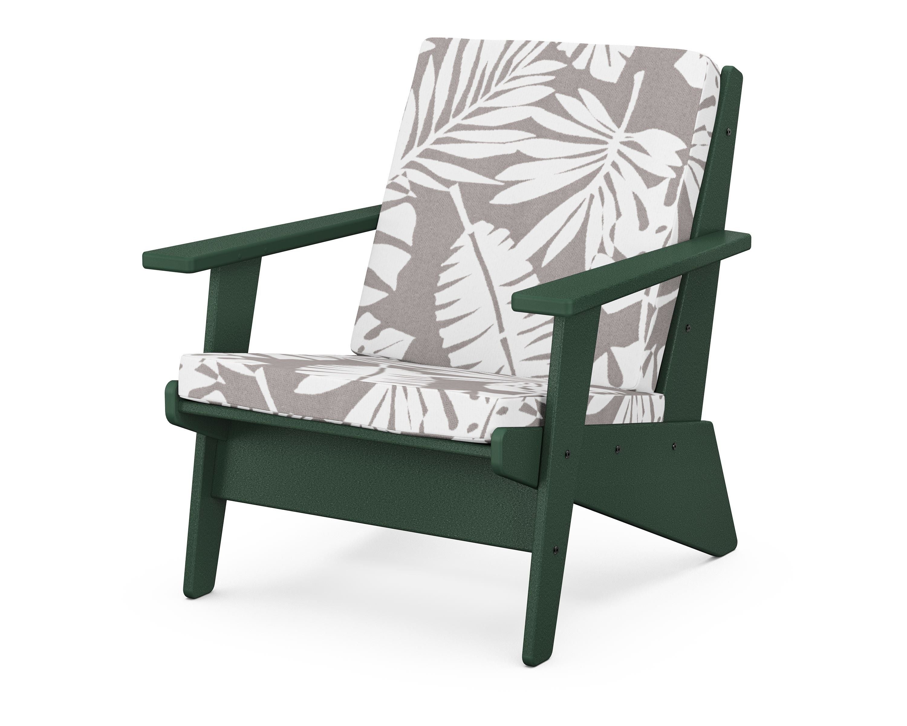 POLYWOOD® Riviera Modern Lounge Chair in Green / Leaf Grey Mist