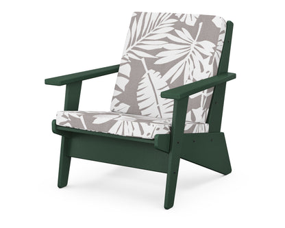 POLYWOOD® Riviera Modern Lounge Chair in Green / Leaf Grey Mist