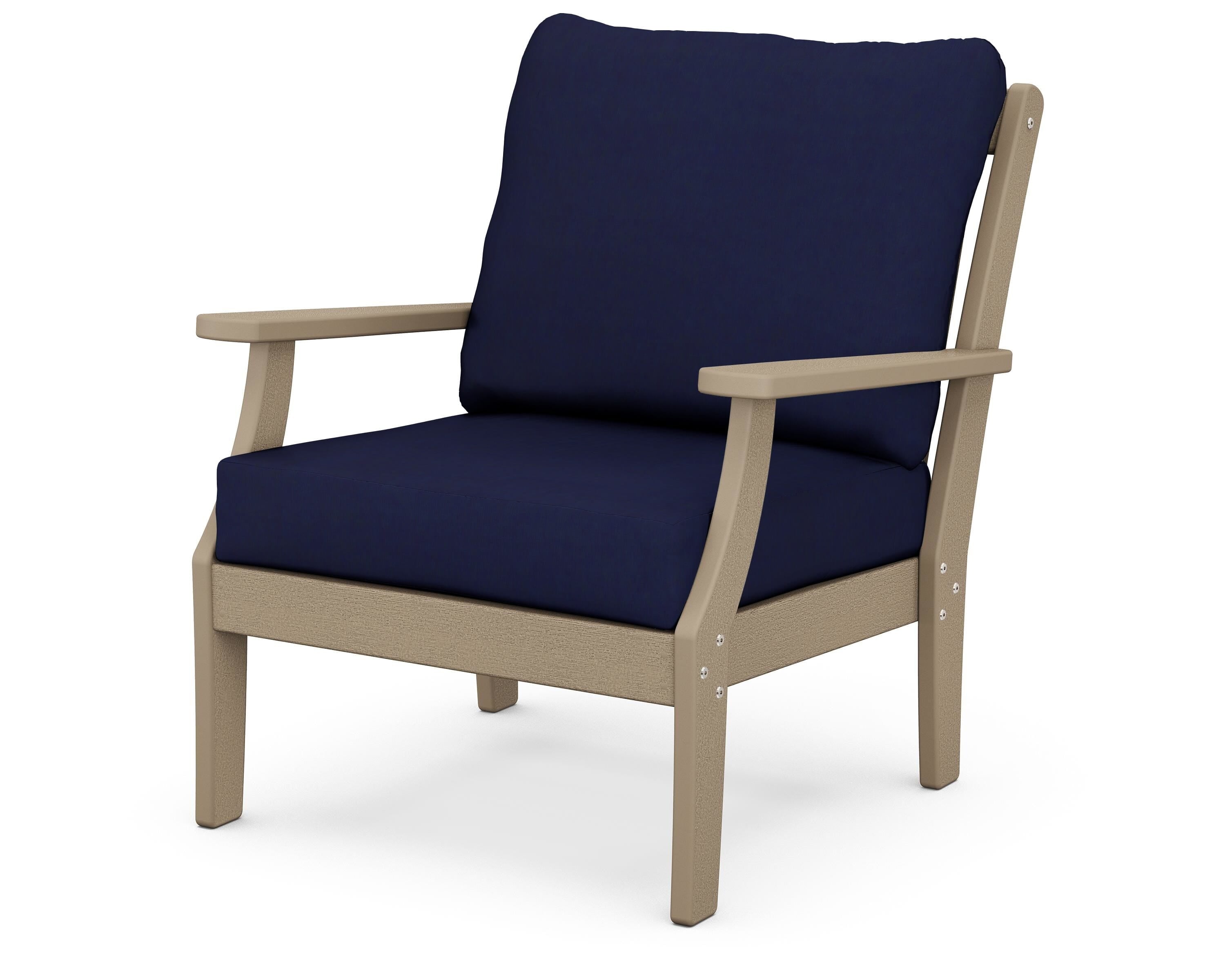 POLYWOOD® Braxton Deep Seating Chair in Vintage Sahara / Navy