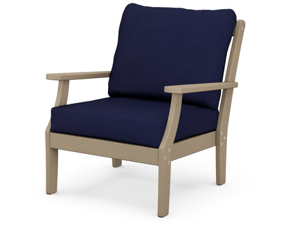 POLYWOOD® Braxton Deep Seating Chair in Vintage Sahara / Navy