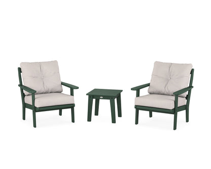 POLYWOOD® Mission 3-Piece Deep Seating Set in Green / Dune Burlap