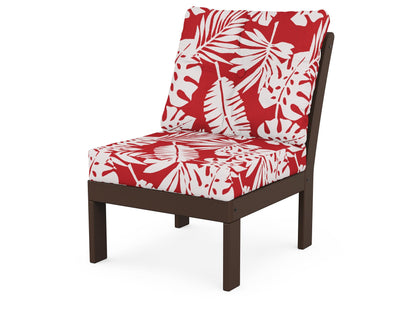 POLYWOOD® Vineyard Modular Armless Chair in Mahogany / Leaf Crimson