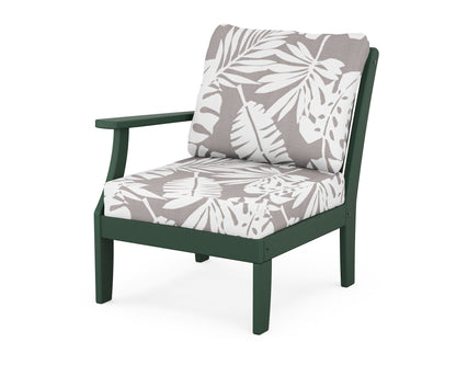 POLYWOOD® Braxton Modular Left Arm Chair in Green / Leaf Grey Mist