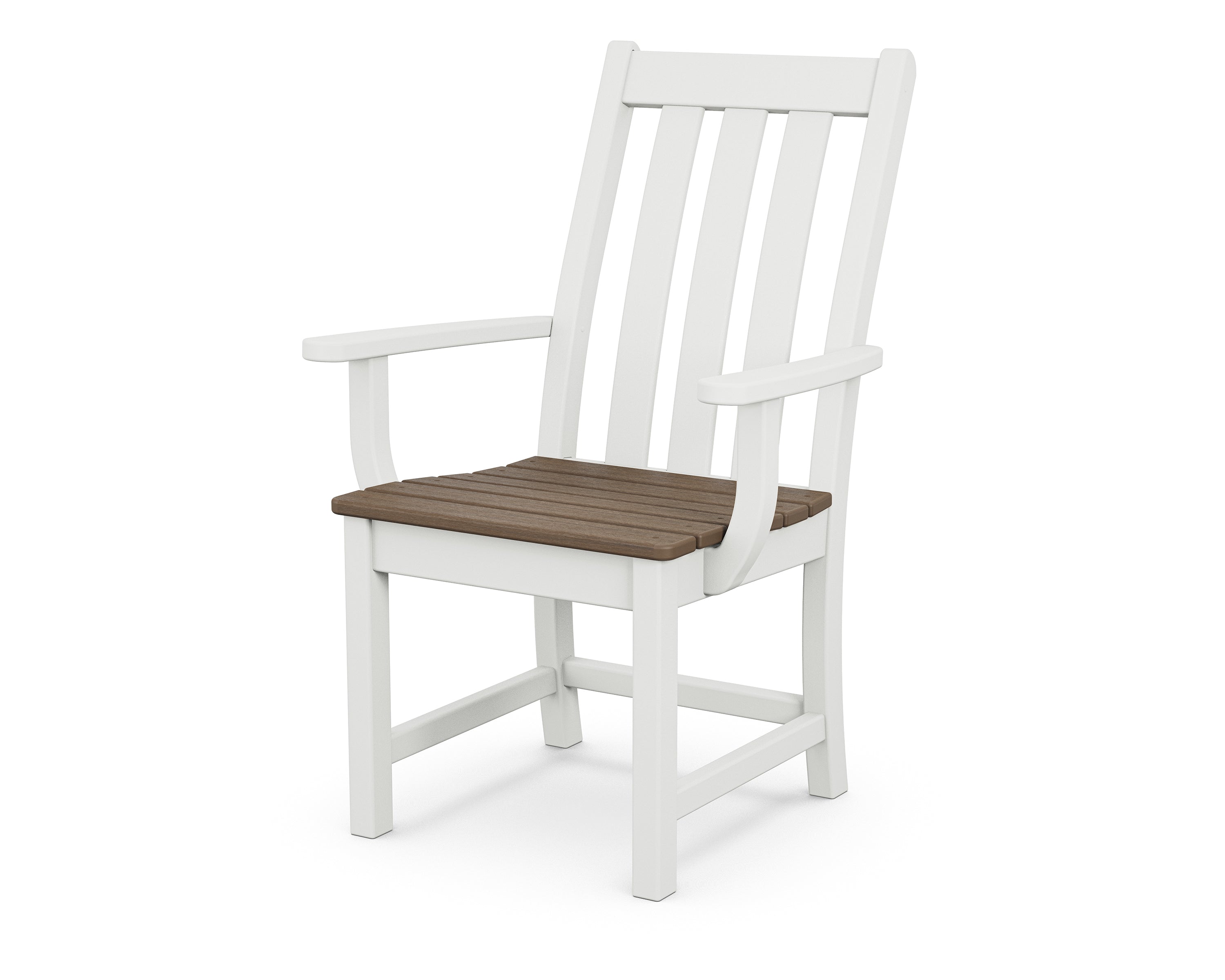 POLYWOOD® Vineyard Dining Arm Chair in White / Kona