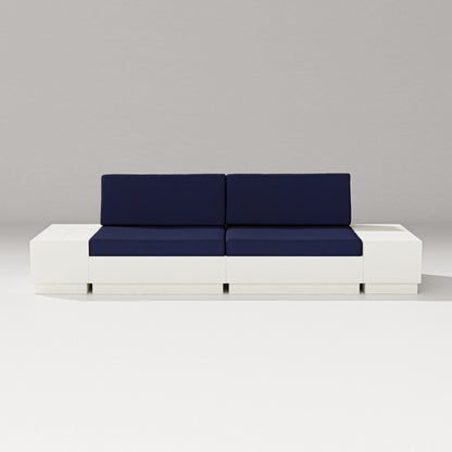PW Designer Series Elevate 4-Piece Loveseat Sectional in Vintage White / Navy