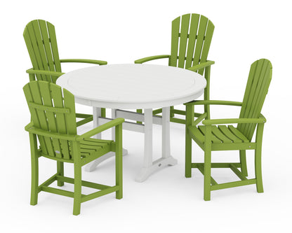 POLYWOOD® Palm Coast 5-Piece Round Dining Set in Lime / White
