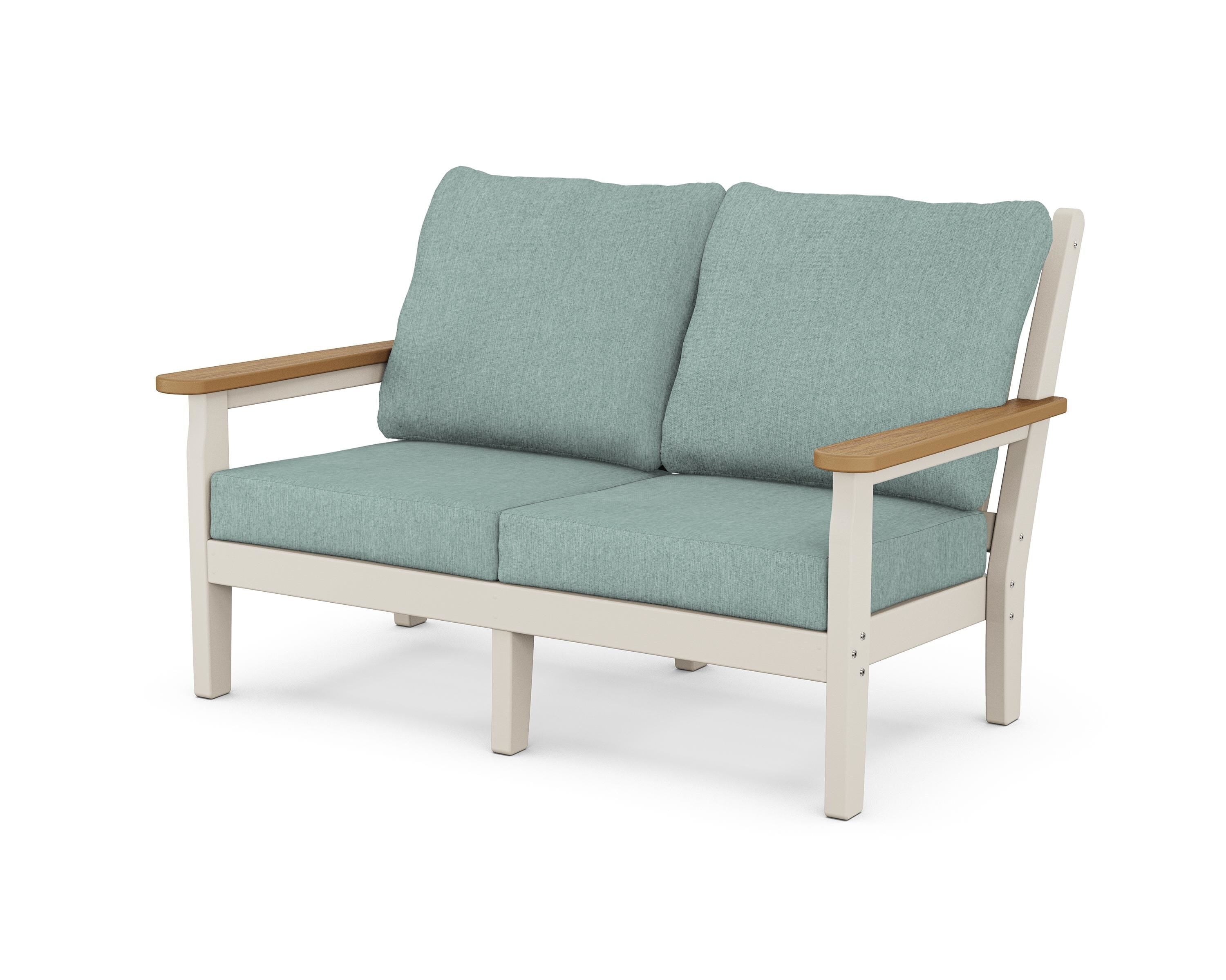 POLYWOOD® Chippendale Deep Seating Loveseat in Sand / Natural / Glacier Spa