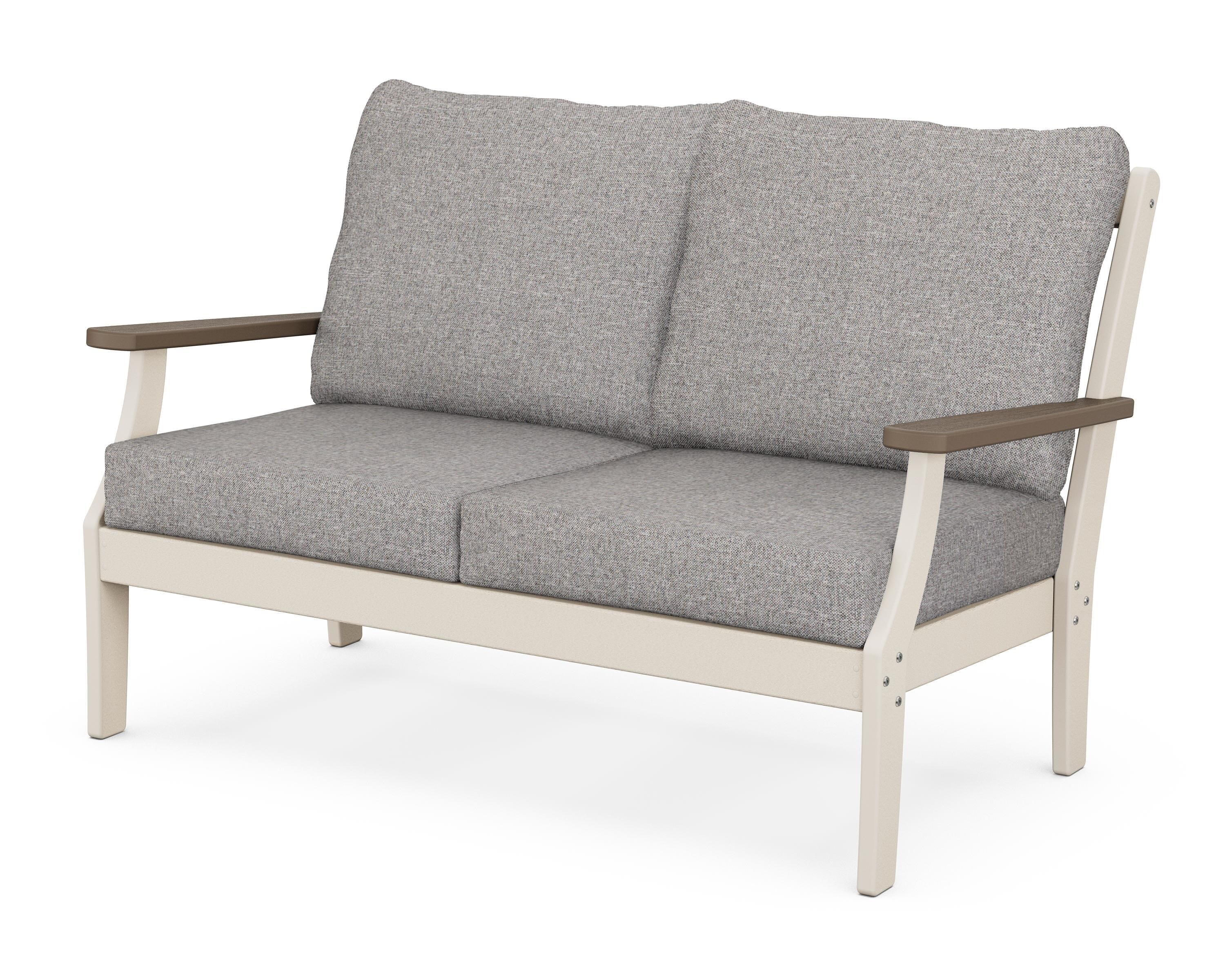 POLYWOOD® Braxton Deep Seating Loveseat in Sand / Kona / Grey Mist