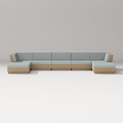 PW Designer Series Elevate 7-Piece Double Chaise Sectional in Vintage Sahara / Spa