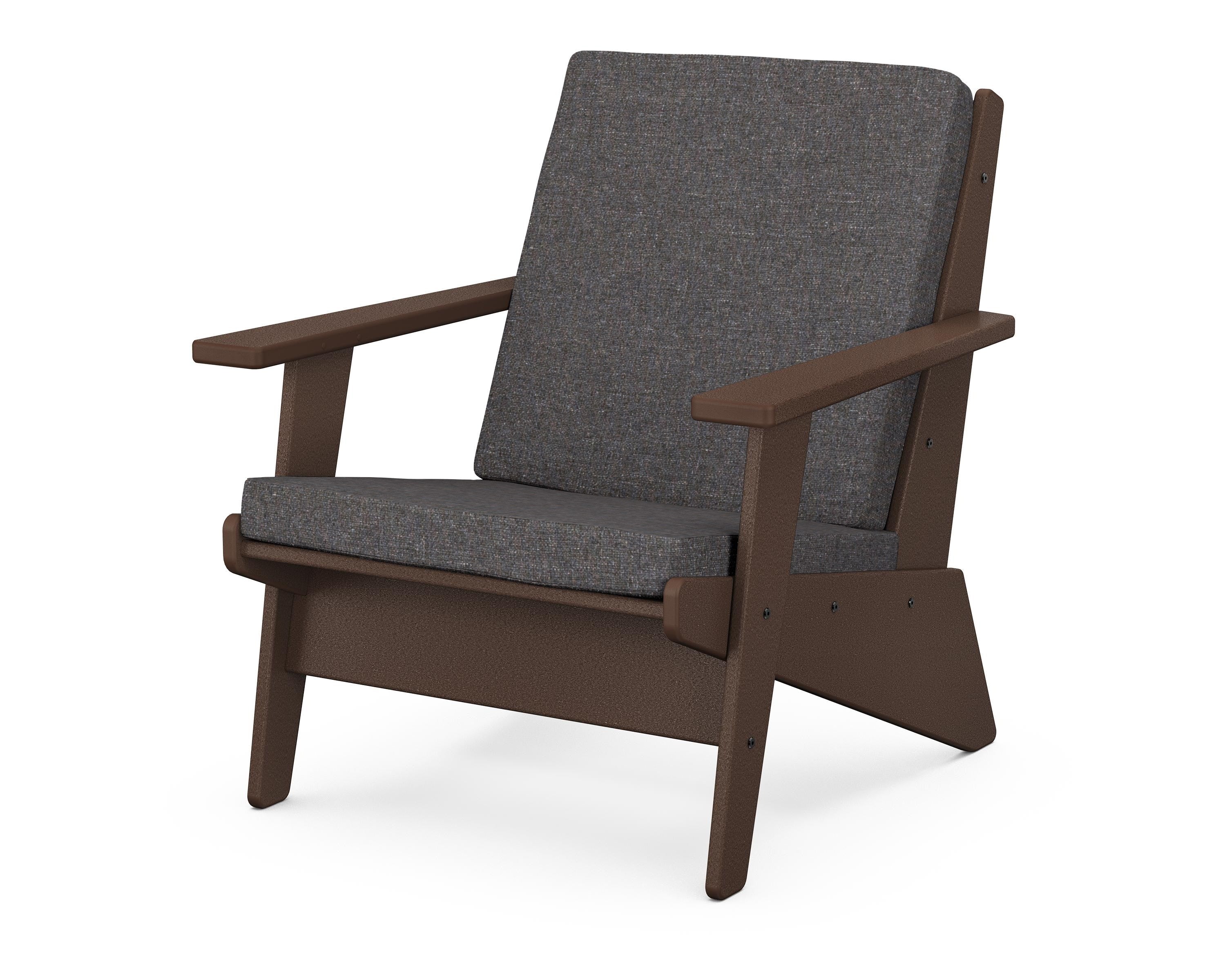 POLYWOOD® Riviera Modern Lounge Chair in Mahogany / Ash Charcoal