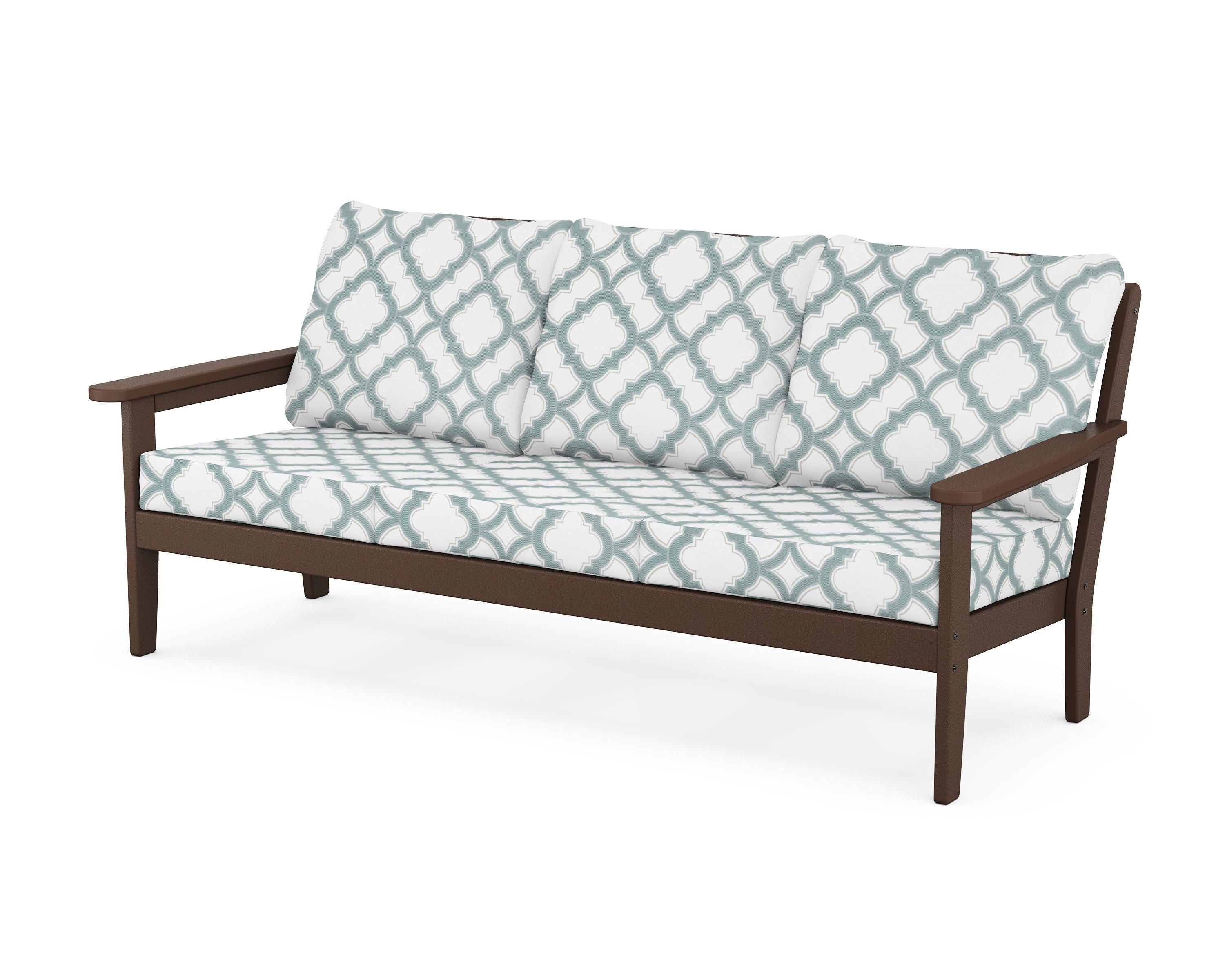 Country Living Cottage Deep Seating Sofa in Mahogany / Trellis Glacier Spa