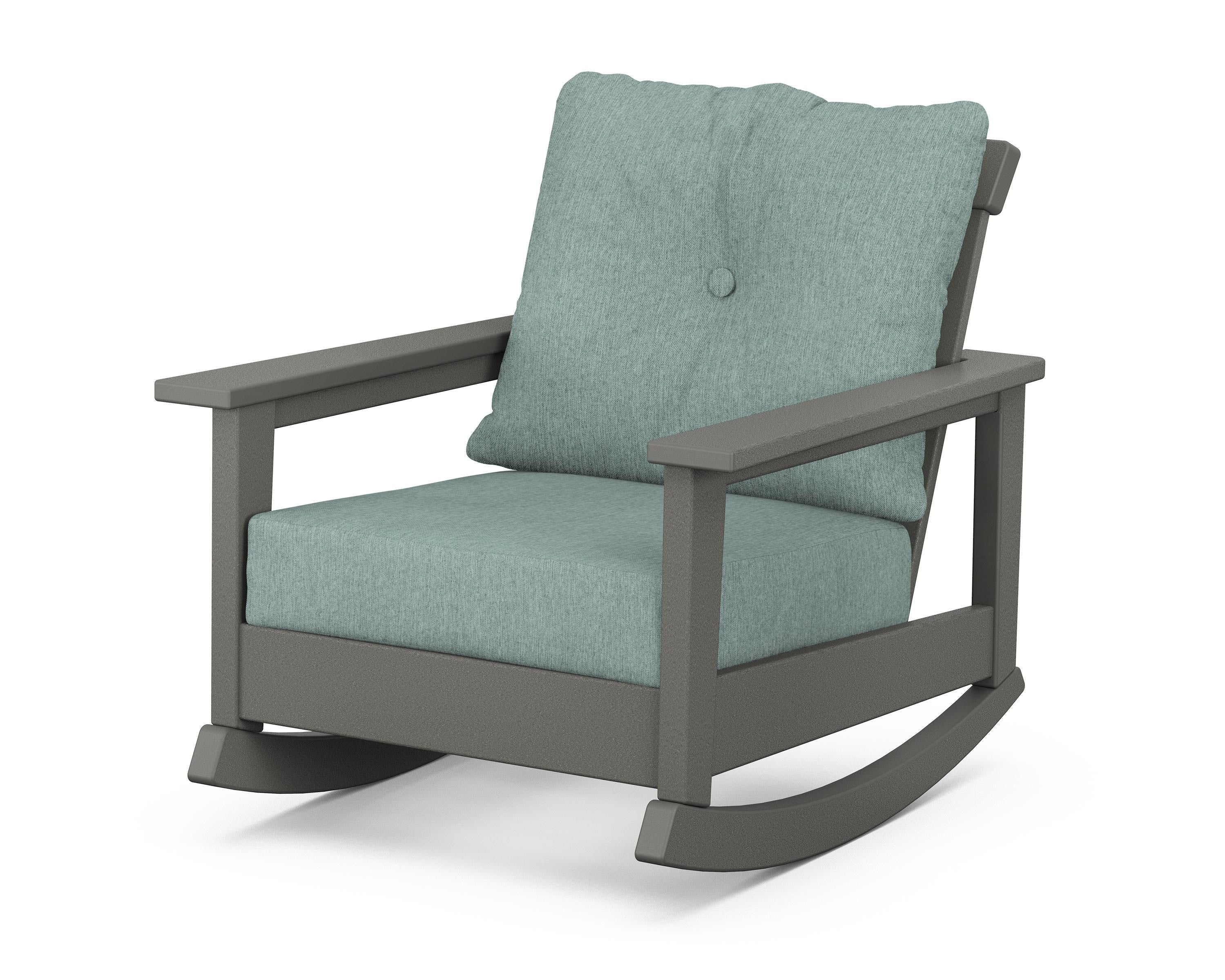 POLYWOOD® Prescott Deep Seating Rocking Chair in Slate Grey / Glacier Spa