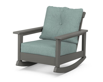 POLYWOOD® Prescott Deep Seating Rocking Chair in Slate Grey / Glacier Spa