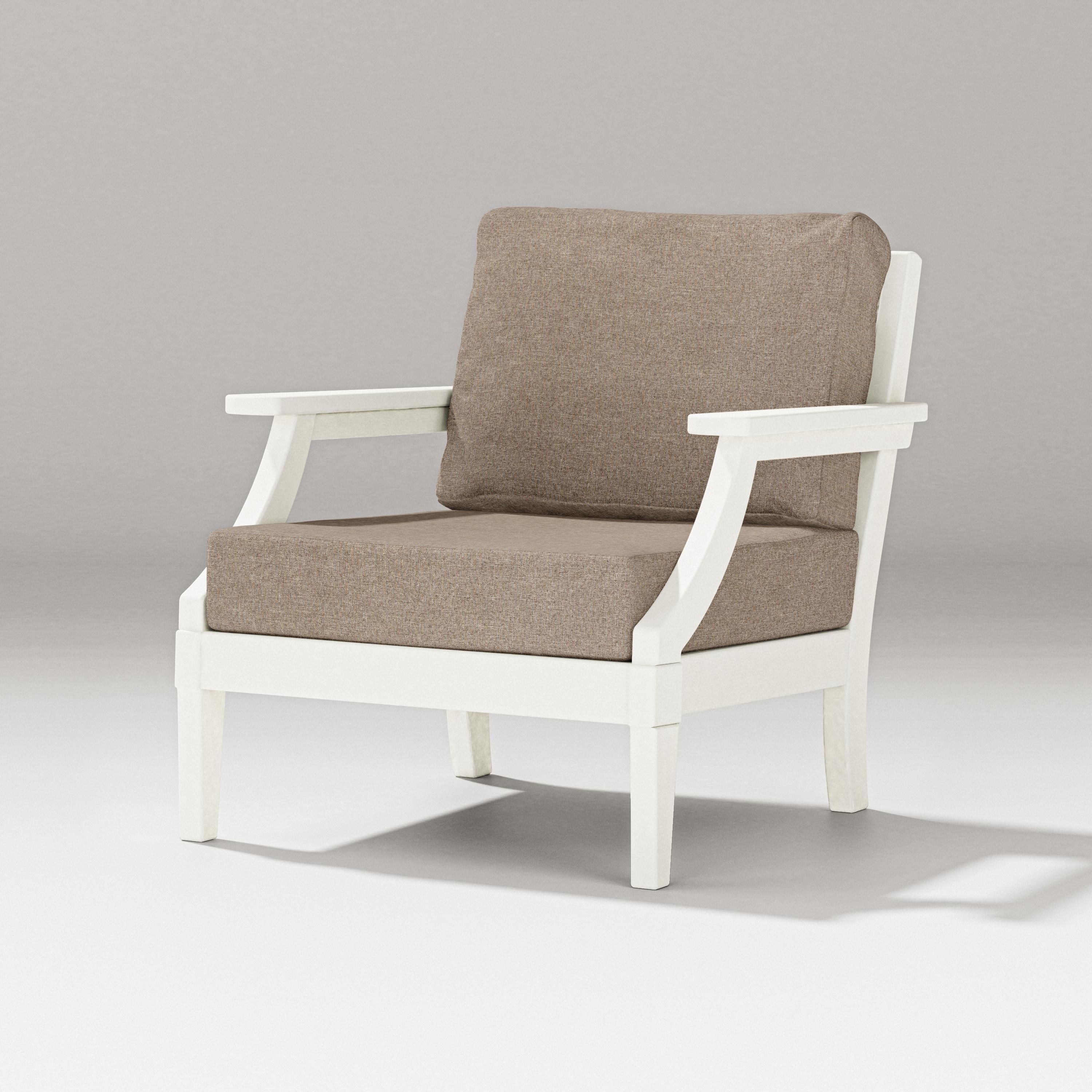 PW Designer Series Estate Lounge Chair in Vintage White / Spiced Burlap