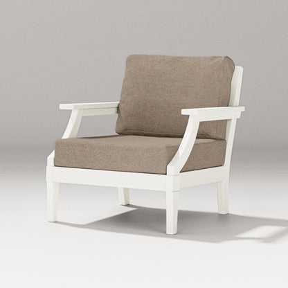 PW Designer Series Estate Lounge Chair in Vintage White / Spiced Burlap