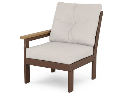 POLYWOOD® Vineyard Modular Left Arm Chair in Mahogany / Natural / Cast Ash