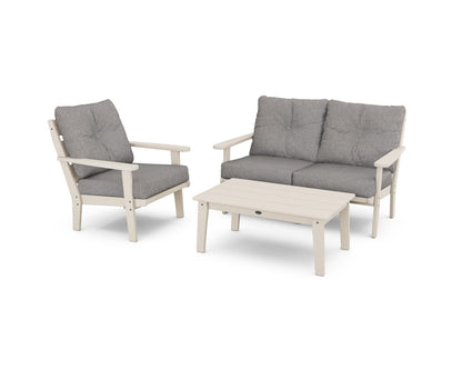 POLYWOOD® Lakeside 3-Piece Deep Seating Set in Sand / Grey Mist