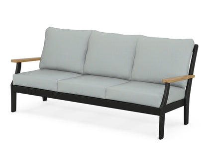 POLYWOOD® Braxton Deep Seating Sofa in Black / Natural / Spa