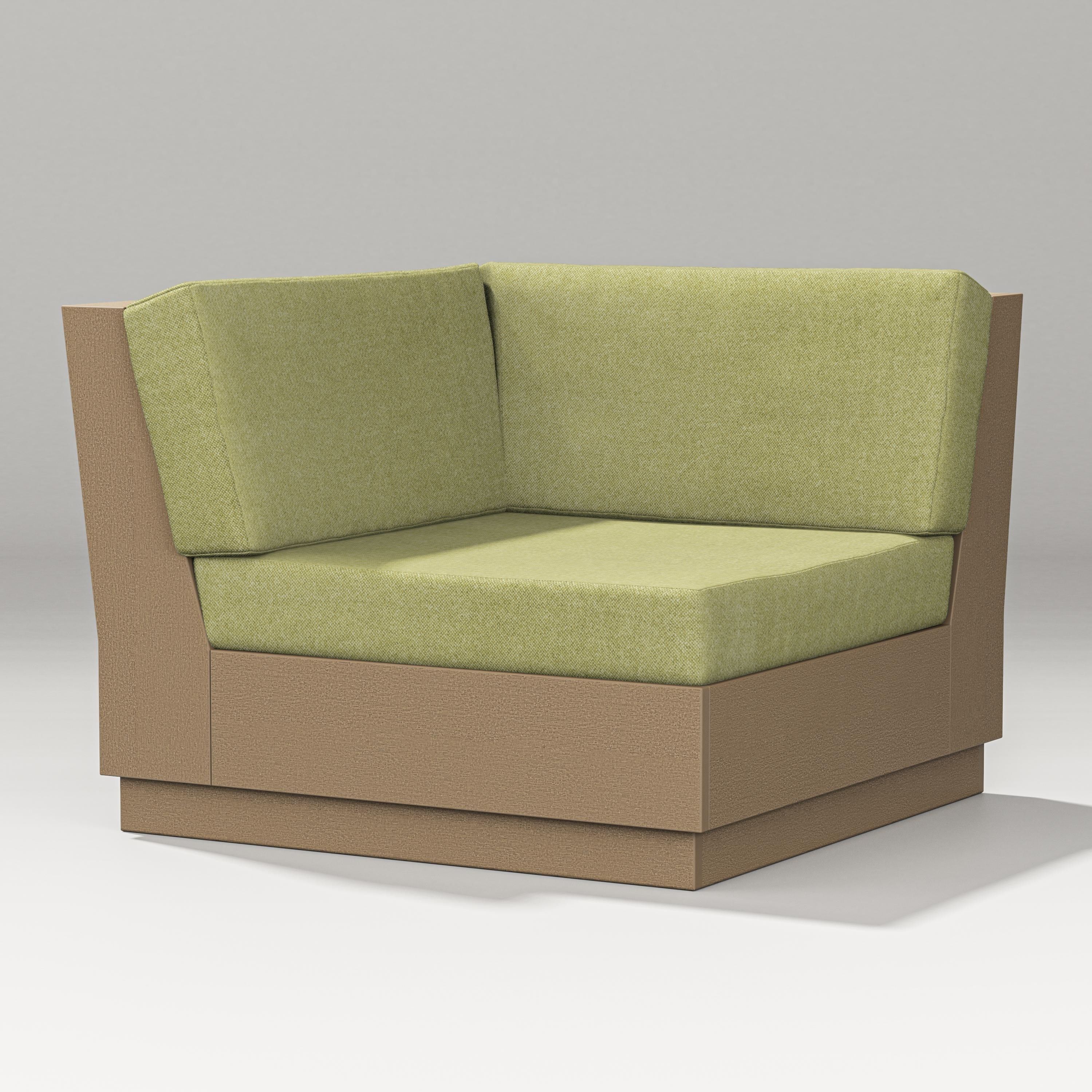 PW Designer Series Elevate Modular Corner Chair in Vintage Sahara / Chartreuse Boucle