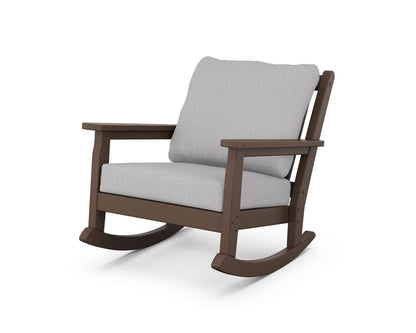 POLYWOOD® Chippendale Deep Seating Rocking Chair in Mahogany / Granite