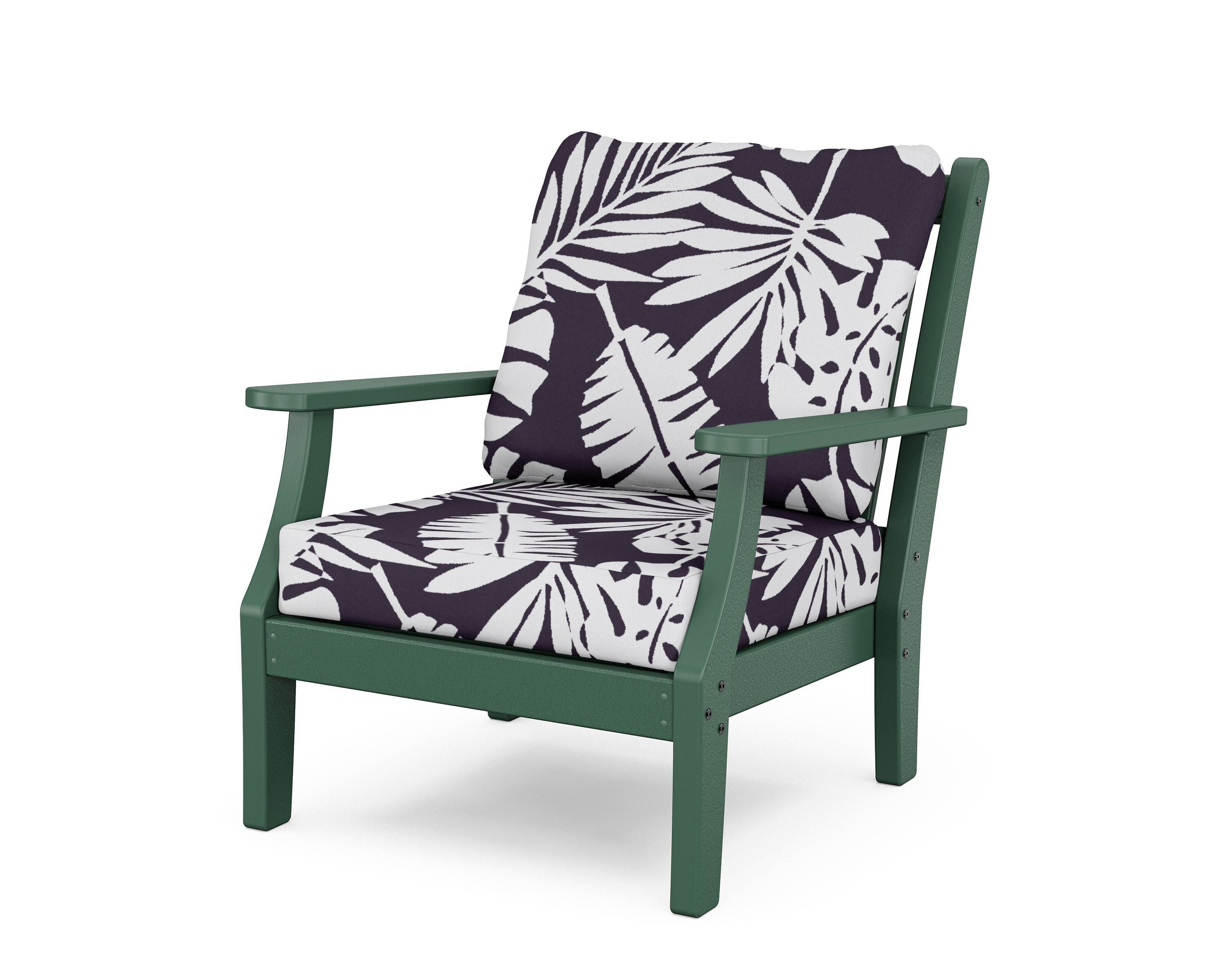 Country Living Wovendale Deep Seating Chair in Green / Leaf Navy