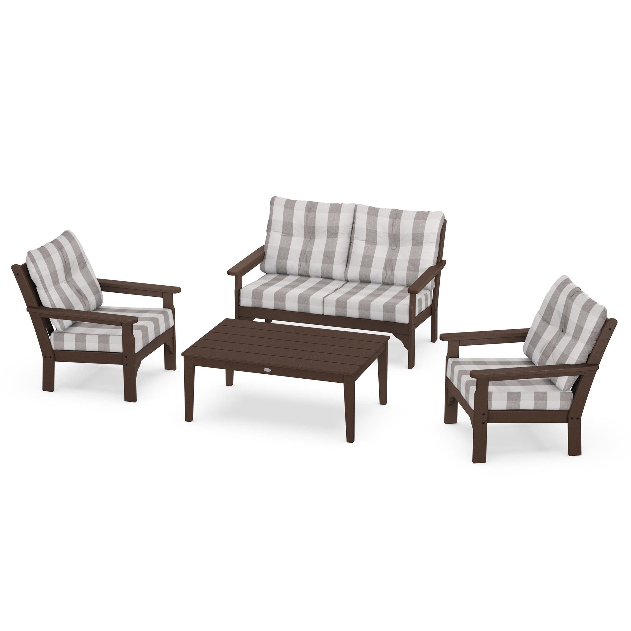 Vineyard 4 Piece Deep Seating Set - Mahogany