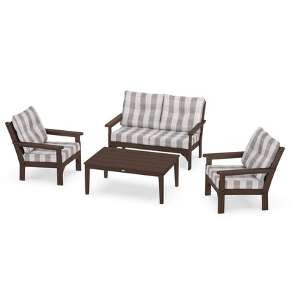 Vineyard 4 Piece Deep Seating Set - Mahogany