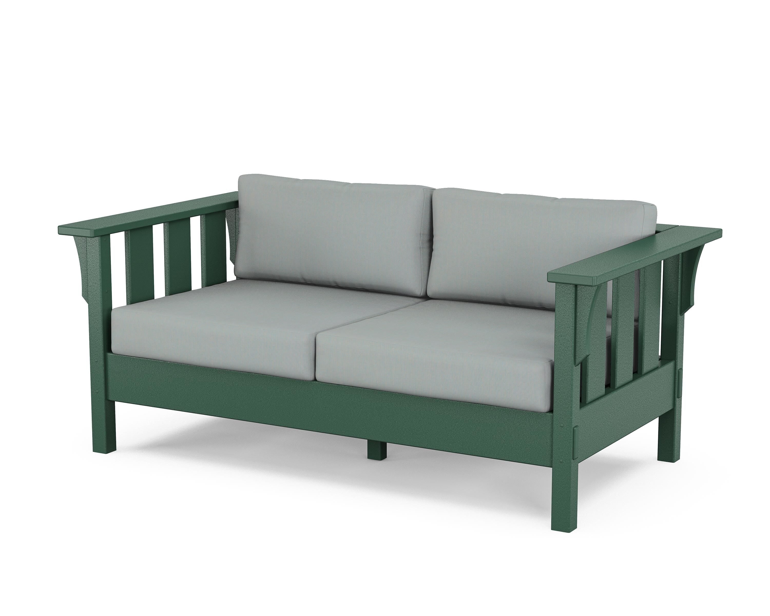 Martha Stewart by POLYWOOD® Acadia Deep Seating Loveseat in Green / Spa