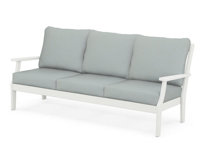 POLYWOOD® Braxton Deep Seating Sofa in Vintage White / Spa