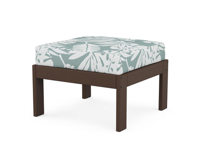 POLYWOOD® Vineyard Modular Ottoman in Mahogany / Leaf Glacier Spa