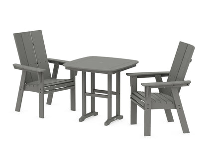 POLYWOOD® Modern Adirondack 3-Piece Dining Set in Slate Grey