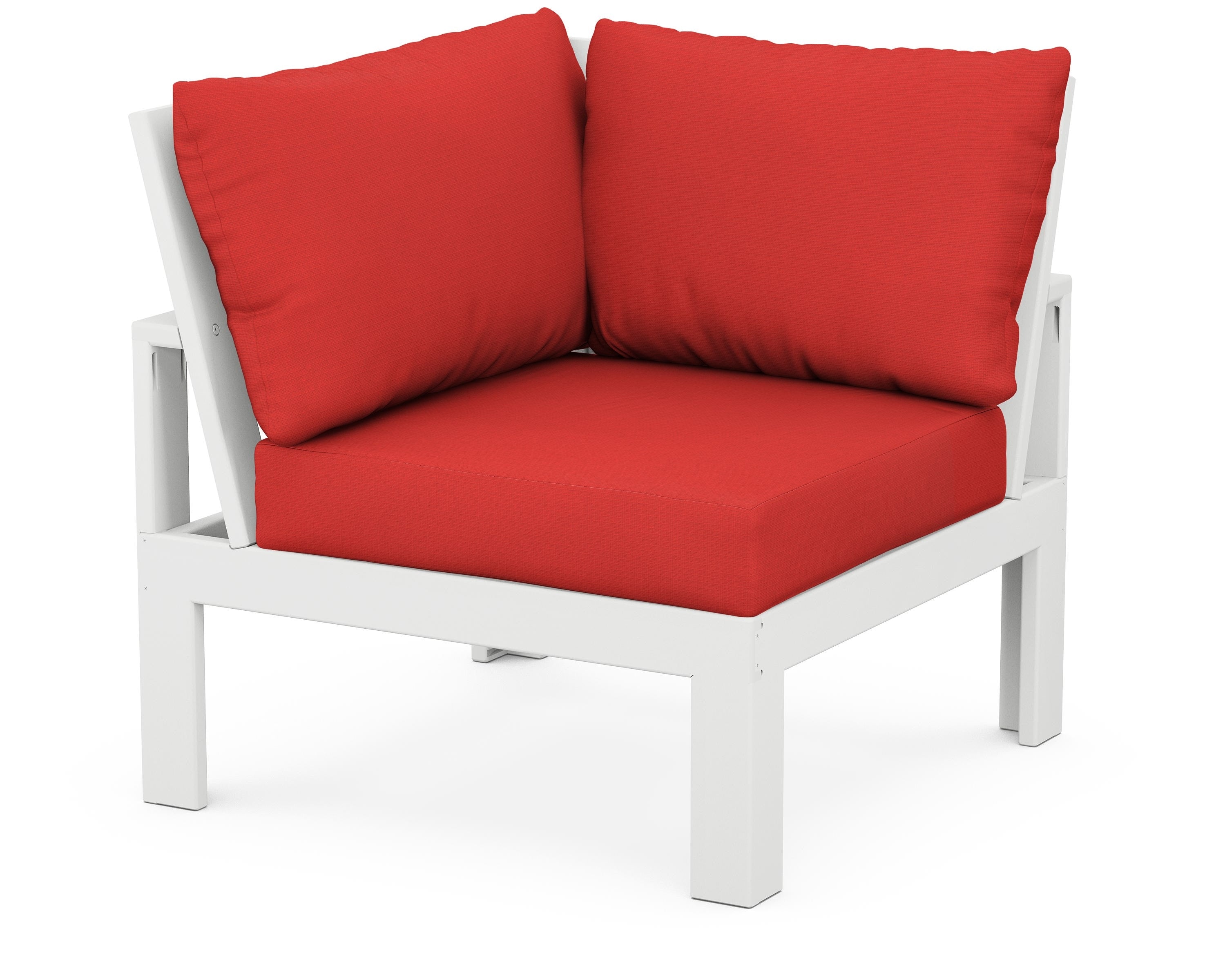 Unbranded Modular Corner Chair in White / Crimson Linen
