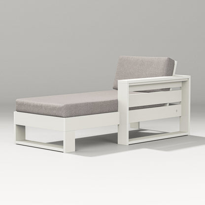 PW Designer Series Latitude Modular Right Arm Chaise in Vintage White / Weathered Tweed
