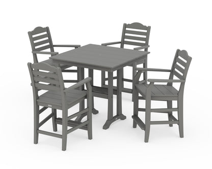 Draper James™ by  POLYWOOD® Savannah 5-Piece Farmhouse Counter Set with Trestle Legs in Slate Grey