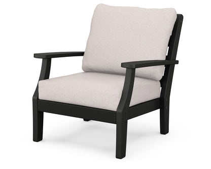 POLYWOOD® Chesapeake Deep Seating Chair in Black / Dune Burlap