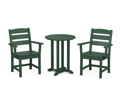 POLYWOOD® Lakeside 3-Piece Round Bistro Dining Set in Green