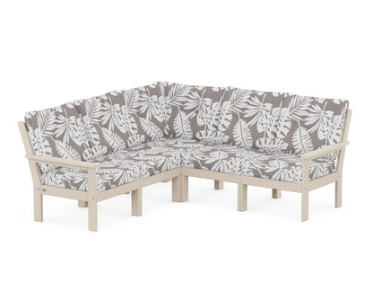 POLYWOOD® Vineyard 5-Piece Sectional in Sand / Leaf Grey Mist