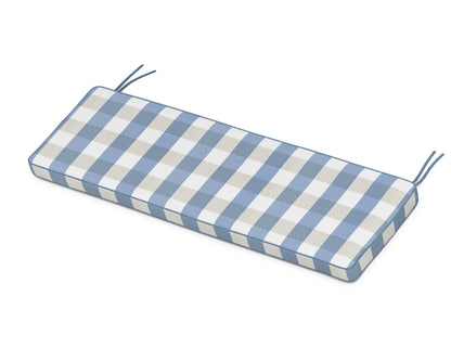 Martha Stewart by POLYWOOD® Chinoiserie Bench Seat Cushion in Buffalo Plaid Sky Blue