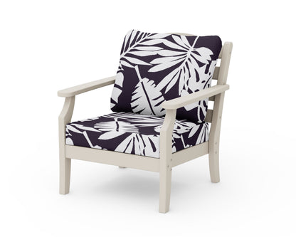 Draper James™ by  POLYWOOD® Savannah Deep Seating Chair in Sand / Leaf Navy